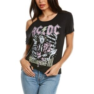 New Recycled Karma AC/DC The Razors Edge Tour Cold Shoulder Tee